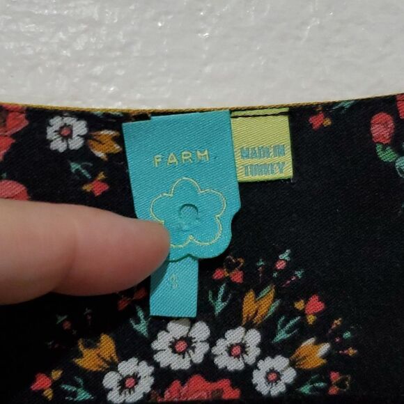 Farm Rio Intarsia Black Floral Pullover Boho Blouse - Picture 7 of 16